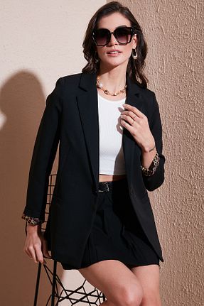 کت بلیزر مشکی زنانه پلی استر - الاستین Lela - کد 902391443
