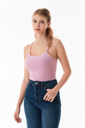 بادی صورتی زنانه یقه استخری Fullamoda - کد 902386917