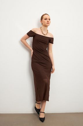 لباس قهوه ای زنانه بافتنی MODAGEN - کد 902384943