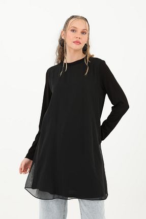 تونیک حجاب مشکی زنانه ویسکون Puane - کد 713302000