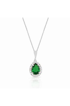 گردنبند نقره سبز زنانه 925 عیار Silveranka - کد 175780699