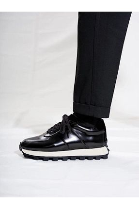 کفش اسنیکر مشکی مردانه چرم اصل Tetri - کد 902394633