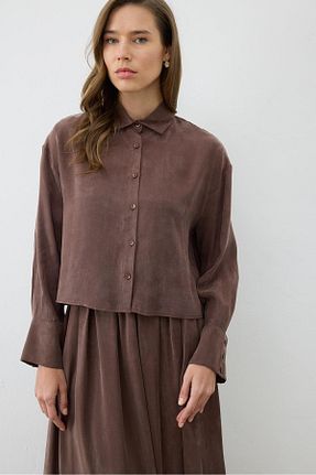 ست بالاتنه و پائین تنه حجاب قهوه ای زنانه رگولار TERZİ DÜKKANI - کد 902467870