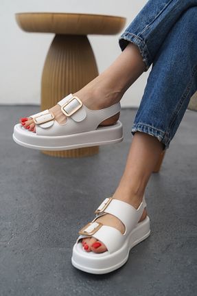 صندل سفید زنانه پاشنه تخت lavishoes - کد 902486870