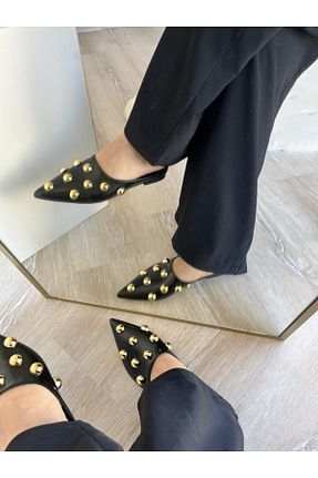 دمپائی مشکی زنانه چرم مصنوعی BPSHOES - کد 902478668