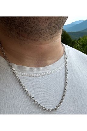 گردنبند استیل ( فولاد ) طوسی مردانه استیل (فولاد) Miyoste - کد 901534549