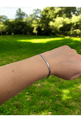 دستبند استیل (فولاد) طوسی زنانه استیل (فولاد) Miyoste - کد 891034076