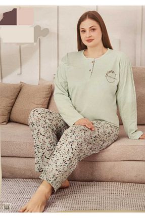 ست لباس راحتی سایز بزرگ سبز زنانه ساده Mirano - کد 902592764