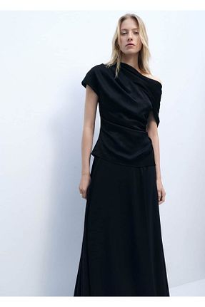 بلوز مشکی زنانه ساده MANGO - کد 903971837