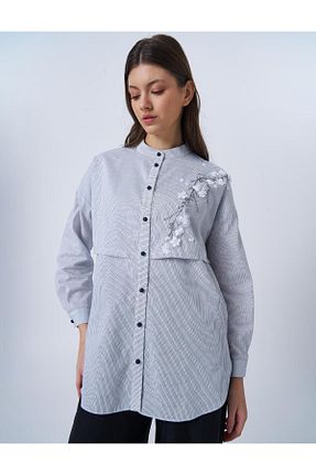 تونیک حجاب آبی زنانه پنبه ای Kayra - کد 902578193