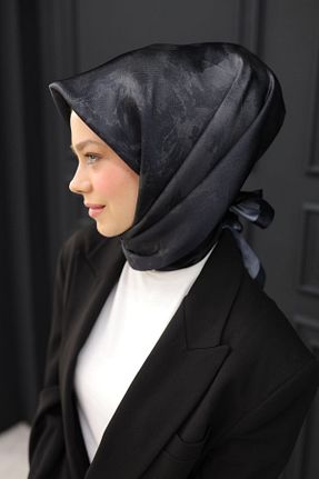 روسری مشکی پلی استر Silk Home - کد 902610024