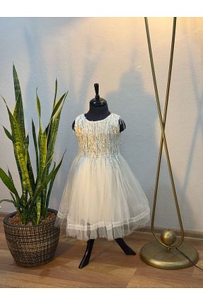 لباس مجلسی و فارغ التحصیلی نباتی بچه گانه توری Prenses Peri Kids - کد 902559075