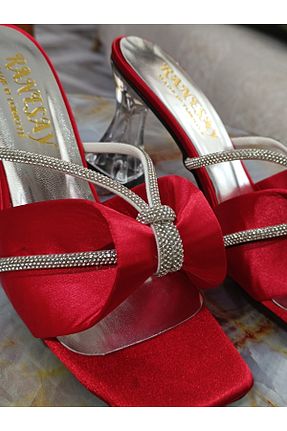 کفش پاشنه بلند کلاسیک قرمز زنانه چرم مصنوعی Renasay shose - کد 902493418