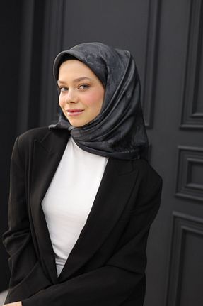 روسری مشکی پلی استر Silk Home - کد 902612333