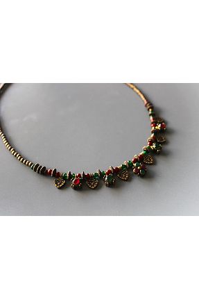 گردنبند جواهر زرشکی زنانه ریخته گری dela otantik - کد 902599027