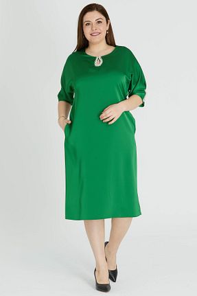 لباس مجلسی سایز بزرگ سبز زنانه سایز بزرگ EMWORKXXL - کد 903858840