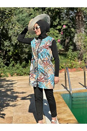 مایو حجاب مشکی زنانه گلدار HOTEPS - کد 841062198