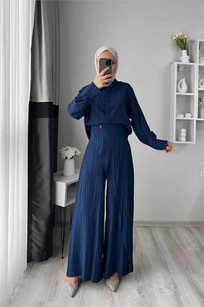 ست بالاتنه و پائین تنه حجاب سرمه ای زنانه گشاد dipmoda - کد 902714160