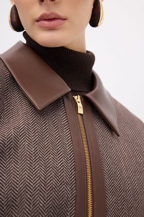 کت قهوه ای زنانه Fitted adL - کد 904989630