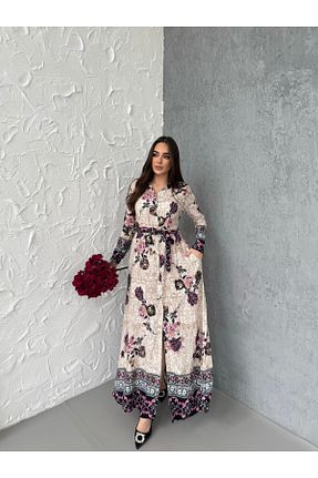 لباس سایز بزرگ صورتی زنانه پارچه Miasista - کد 843248407