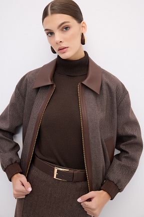 کت قهوه ای زنانه Fitted adL - کد 904989630