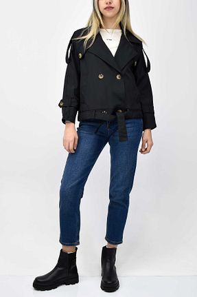 ترنچکت مشکی زنانه پنبه ای birizmoda - کد 902727970