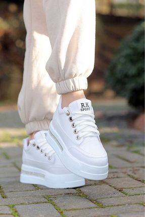 کفش بیرون سفید زنانه چرم مصنوعی LEYDİ SHOES - کد 902732686