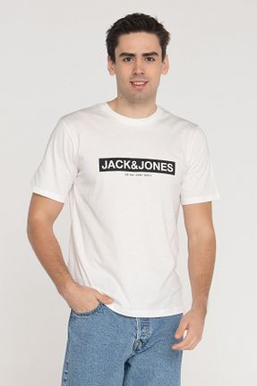 تیشرت سفید مردانه یقه دوچرخه Jack & Jones - کد 673862891
