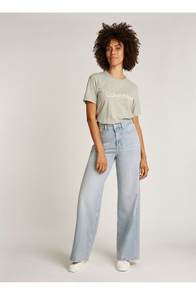 شلوار جین آبی زنانه پاچه گشاد Calvin Klein - کد 904178501