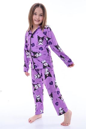 ست لباس راحتی بنفش بچه گانه چاپی MAXI DRY - کد 904054656