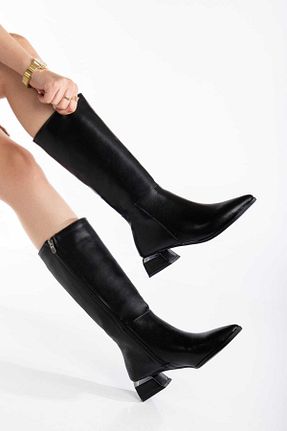 بوت / نیم بوت مشکی زنانه چرم مصنوعی Genetti - کد 902757004