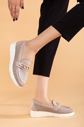 کفش کژوال زنانه چرم خالص ANALİN SHOES - کد 900429587