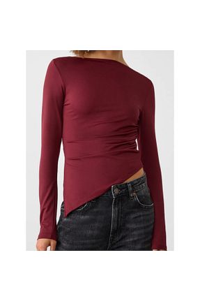 بلوز زرشکی زنانه ساده SOFT - کد 899506000