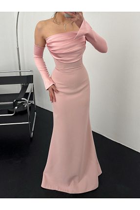 لباس مجلسی و فارغ التحصیلی صورتی زنانه ساتن Serica Moda - کد 902777143