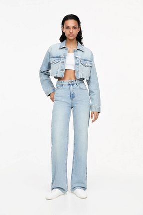 شلوار جین آبی زنانه رگولار Pull & Bear - کد 902772984