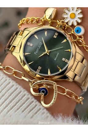 ساعت مچی زرد زنانه 31-35 میلی متر Ferrucci - کد 676450148