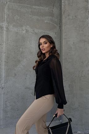 بلوز مشکی زنانه ساده RB CLUB - کد 806560007