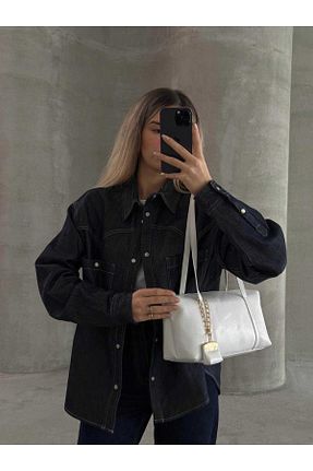 کیف دوشی سفید زنانه چرم مصنوعی Butik - کد 902790954