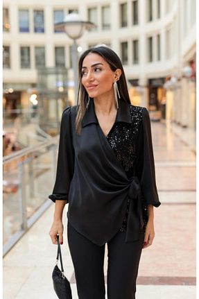 بلوز مشکی زنانه ساده sunfyre - کد 899587868