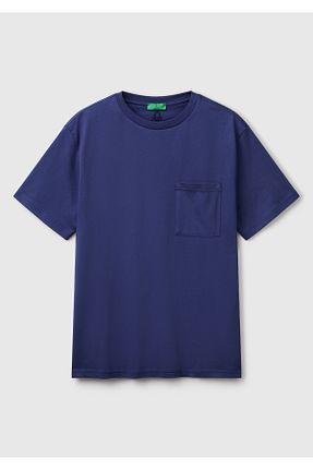 تیشرت آبی مردانه اورسایز United Colors of Benetton - کد 904061243