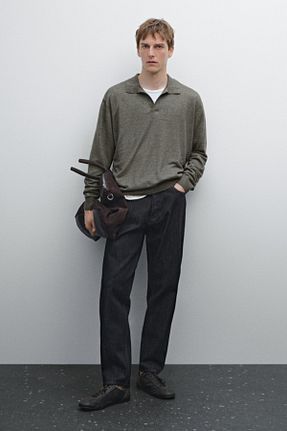 پلیور سبز مردانه ساده Massimo Dutti - کد 902805502