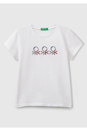 تیشرت سفید بچه گانه رگولار United Colors of Benetton - کد 902804251