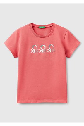 تیشرت صورتی بچه گانه رگولار United Colors of Benetton - کد 902804218