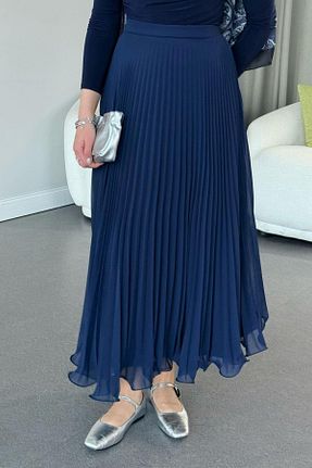 دامن حجاب سرمه ای رگولار HAZA MODA - کد 901679215