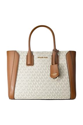 کیف دوشی بژ زنانه چرم مصنوعی Michael Kors - کد 863074423
