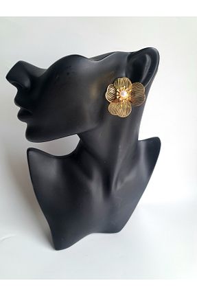 گوشواره جواهر طلائی مروارید BHR AKSESUAR - کد 870669156