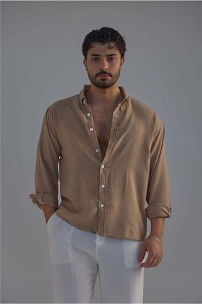 پیراهن قهوه ای مردانه Asimetrik OUTFİT MAN - کد 902834648