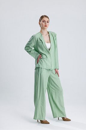 ست بالاتنه و پائین تنه سبز زنانه بافتنی ikomteks - کد 902838633