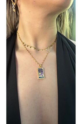 گردنبند استیل ( فولاد ) طلائی زنانه استیل ضد زنگ Store - کد 902838906