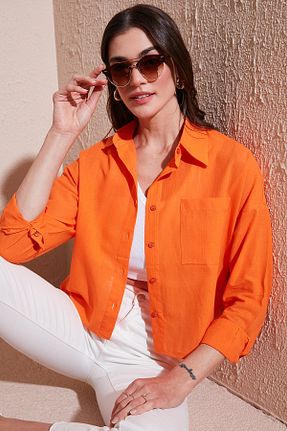 پیراهن نارنجی زنانه رگولار Lela - کد 902862156